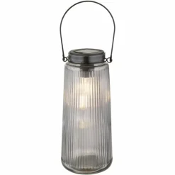 Suspension Verre Fumé-Luminaires Globo Lighting SOLAR Lampe de table d'extérieur, Lampe solaire LED Fumée, Transparent, 1 lumière