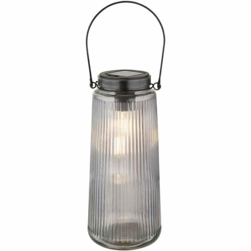 Suspension Verre Fumé-Luminaires Globo Lighting SOLAR Lampe de table d'extérieur, Lampe solaire LED Fumée, Transparent, 1 lumière