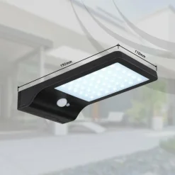 Luminaires Globo Lighting SOLAR Lampe murale d´extérieur, Lampe solaire LED Noir, Transparent, 42 lumières, Détecteur de mouvement