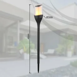 Luminaires Globo Lighting SOLAR Lampe solaire, Eclairage de chemin LED Noir, Transparent, 1 lumière