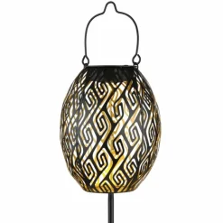 Lampes Dorées-Luminaires Globo Lighting SOLAR Lampe solaire, Eclairage de chemin LED Or, Noir, 1 lumière