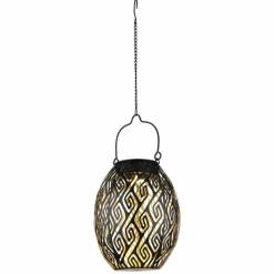 Lampes Dorées-Luminaires Globo Lighting SOLAR Lampe solaire, Eclairage de chemin LED Or, Noir, 1 lumière