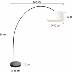 Lampes En Tissu-Luminaires Steinhauer Solva Lampadaire Noir, 1 lumière