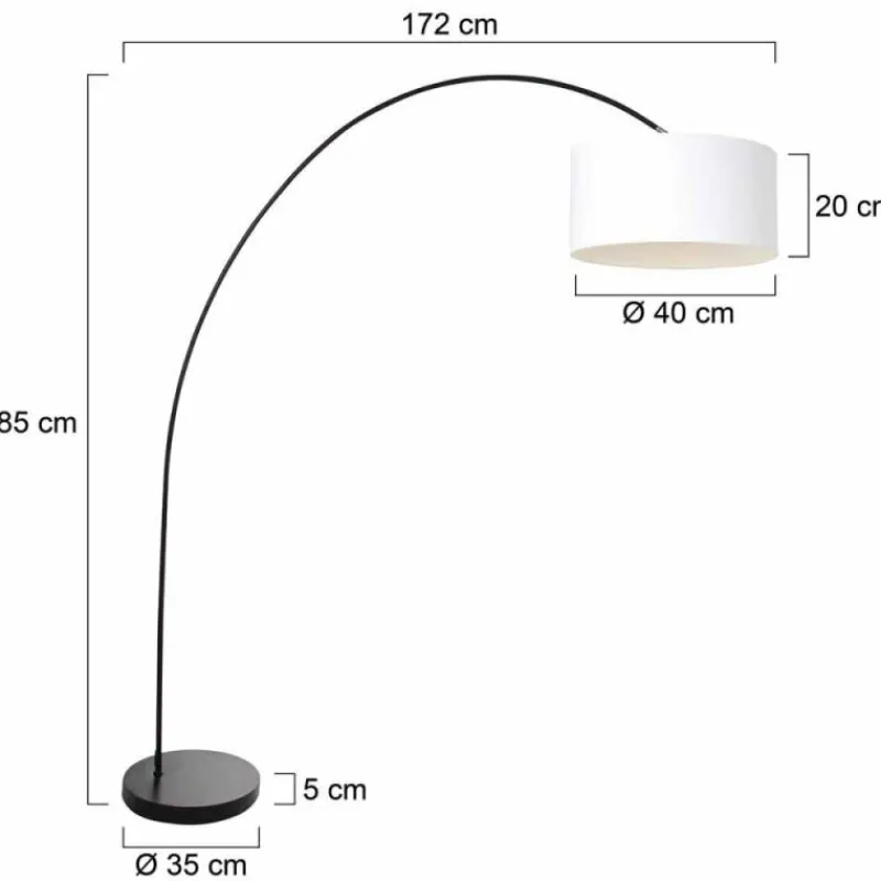 Lampes En Tissu-Luminaires Steinhauer Solva Lampadaire Noir, 1 lumière
