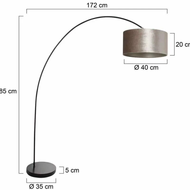 Lampes En Tissu-Luminaires Steinhauer Solva Lampadaire Noir, 1 lumière