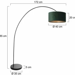 Lampes En Tissu-Luminaires Steinhauer Solva Lampadaire Noir, 1 lumière
