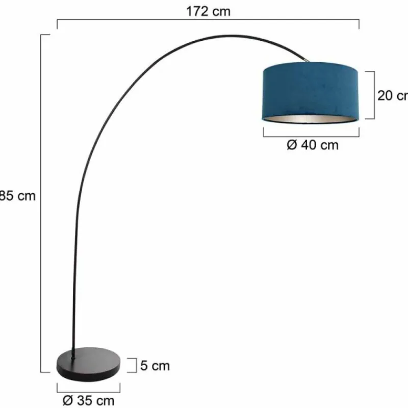 Lampes En Tissu-Luminaires Steinhauer Solva Lampadaire Noir, 1 lumière