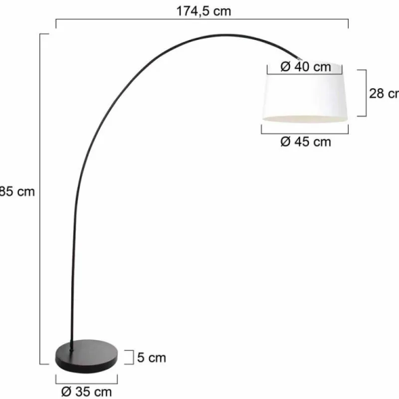 Lampes En Tissu-Luminaires Steinhauer Solva Lampadaire Noir, 1 lumière