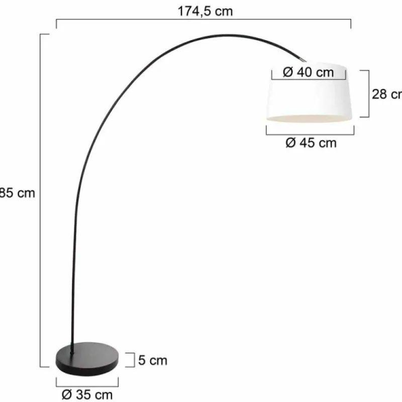 Lampes En Tissu-Luminaires Steinhauer Solva Lampadaire Noir, 1 lumière