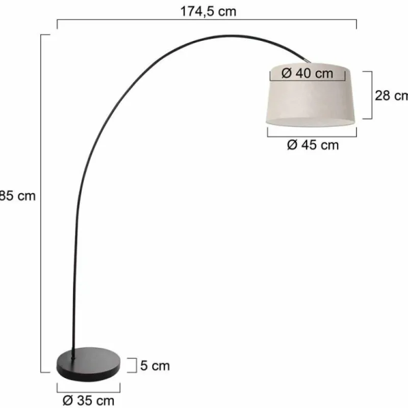 Lampes En Tissu-Luminaires Steinhauer Solva Lampadaire Noir, 1 lumière