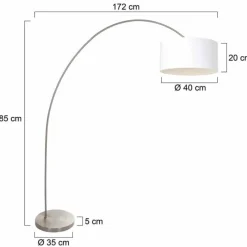 Lampes En Tissu-Luminaires Steinhauer Solva Lampadaire Acier brossé, 1 lumière