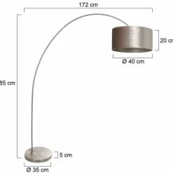 Lampes En Tissu-Luminaires Steinhauer Solva Lampadaire Acier brossé, 1 lumière