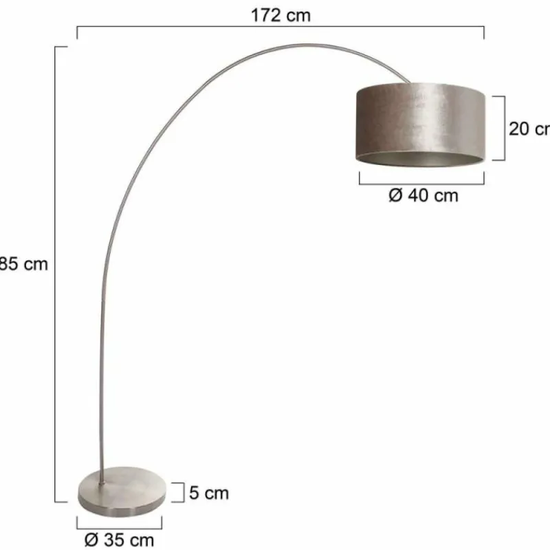 Lampes En Tissu-Luminaires Steinhauer Solva Lampadaire Acier brossé, 1 lumière