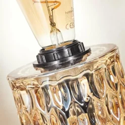 hofstein Sonhim Lampe à poser Ambre, Noir, 1 lumière