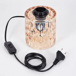 hofstein Sonhim Lampe à poser Ambre, Noir, 1 lumière