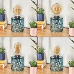 hofstein Sonhim Lampe à poser Bleu, Noir, 1 lumière