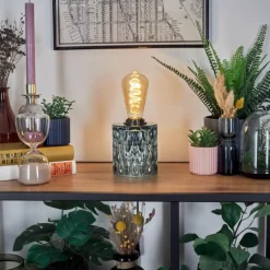 hofstein Sonhim Lampe à poser Bleu, Noir, 1 lumière