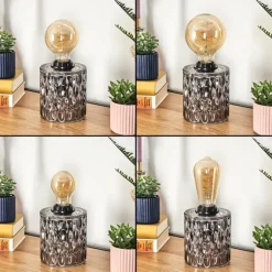 hofstein Sonhim Lampe à poser Fumée, Noir, 1 lumière