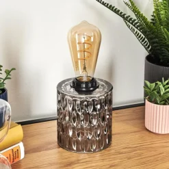 hofstein Sonhim Lampe à poser Fumée, Noir, 1 lumière