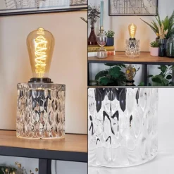 hofstein Sonhim Lampe à poser Noir, Transparent, 1 lumière