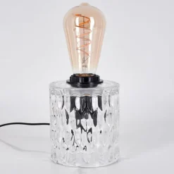 hofstein Sonhim Lampe à poser Noir, Transparent, 1 lumière
