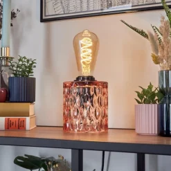 hofstein Sonhim Lampe à poser Rose, Noir, 1 lumière