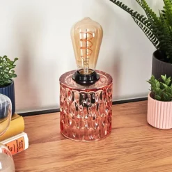 hofstein Sonhim Lampe à poser Rose, Noir, 1 lumière