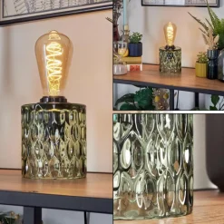 hofstein Sonhim Lampe à poser Vert, Noir, 1 lumière