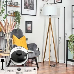 Lampes En Tissu-hofstein Soungou Lampadaire Écru, 1 lumière