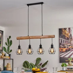 hofstein Soungou Suspension Écru, Noir, 4 lumières