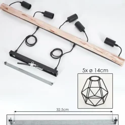 Luminaires Scandinaves-hofstein Soungou Suspension Écru, Noir, 5 lumières