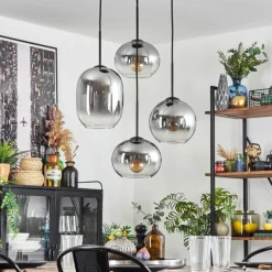 hofstein Soutinho Suspension, Boule lumineuse Clair, Fumé, 4 lumières