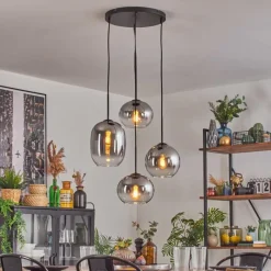 hofstein Soutinho Suspension, Boule lumineuse Clair, Fumé, 4 lumières