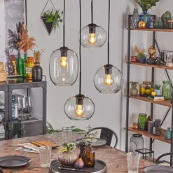 hofstein Soutinho Suspension, Boule lumineuse Clair, 4 lumières