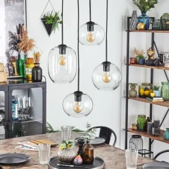 hofstein Soutinho Suspension, Boule lumineuse Clair, 4 lumières