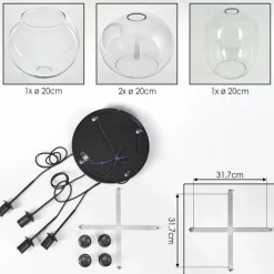hofstein Soutinho Suspension, Boule lumineuse Clair, 4 lumières