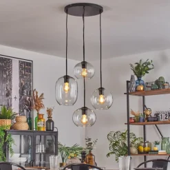 hofstein Soutinho Suspension, Boule lumineuse Clair, 4 lumières