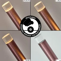 hofstein Specksta Lampadaire LED Cuivre, Noir, Argenté, 3 lumières