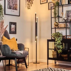 hofstein Specksta Lampadaire LED Cuivre, Noir, Argenté, 3 lumières