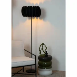 Lampes En Tissu-Luminaires Lucide SPENCER Lampadaire Noir, 1 lumière