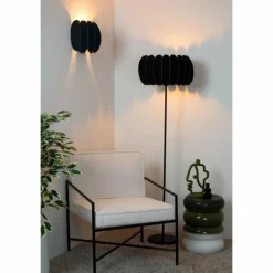 Lampes En Tissu-Luminaires Lucide SPENCER Lampadaire Noir, 1 lumière