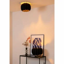 Lampes En Tissu-Luminaires Lucide SPENCER Lampe à poser Noir, 1 lumière