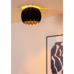 Lampes En Tissu-Luminaires Lucide SPENCER Plafonnier Noir, 1 lumière