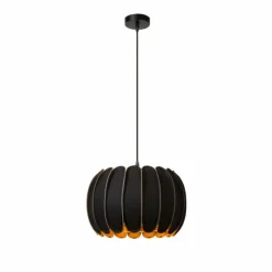 Lampes En Tissu-Luminaires Lucide SPENCER Suspension Noir, 1 lumière