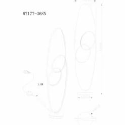 Luminaires Globo Lighting Spira Lampadaire LED Argenté, 1 lumière* Éclairage Led