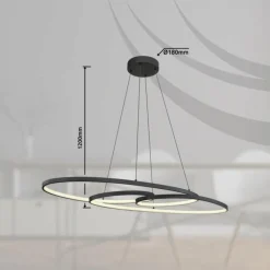 Luminaires Globo Lighting Spira Suspension LED Noir, 1 lumière* Éclairage Led