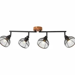 Lampes En Bois-Luminaires Brilliant Spot Brilliant Avia Bois foncé, Noir, 4 lumières