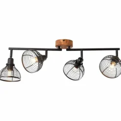 Lampes En Bois-Luminaires Brilliant Spot Brilliant Avia Bois foncé, Noir, 4 lumières