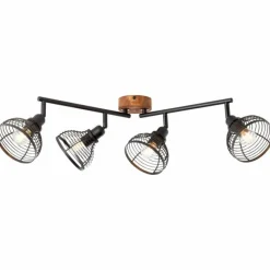 Lampes En Bois-Luminaires Brilliant Spot Brilliant Avia Bois foncé, Noir, 4 lumières