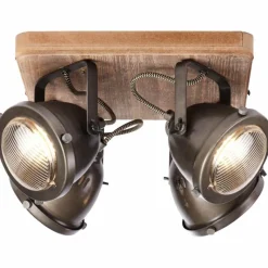 Luminaires Brilliant Spot Brilliant Carmen Wood Acier inoxydable, 4 lumières* Spots Et Projecteurs